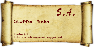 Stoffer Andor névjegykártya